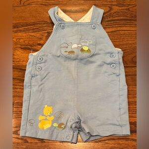 Vintage Disney Pooh Bear Blue Overalls